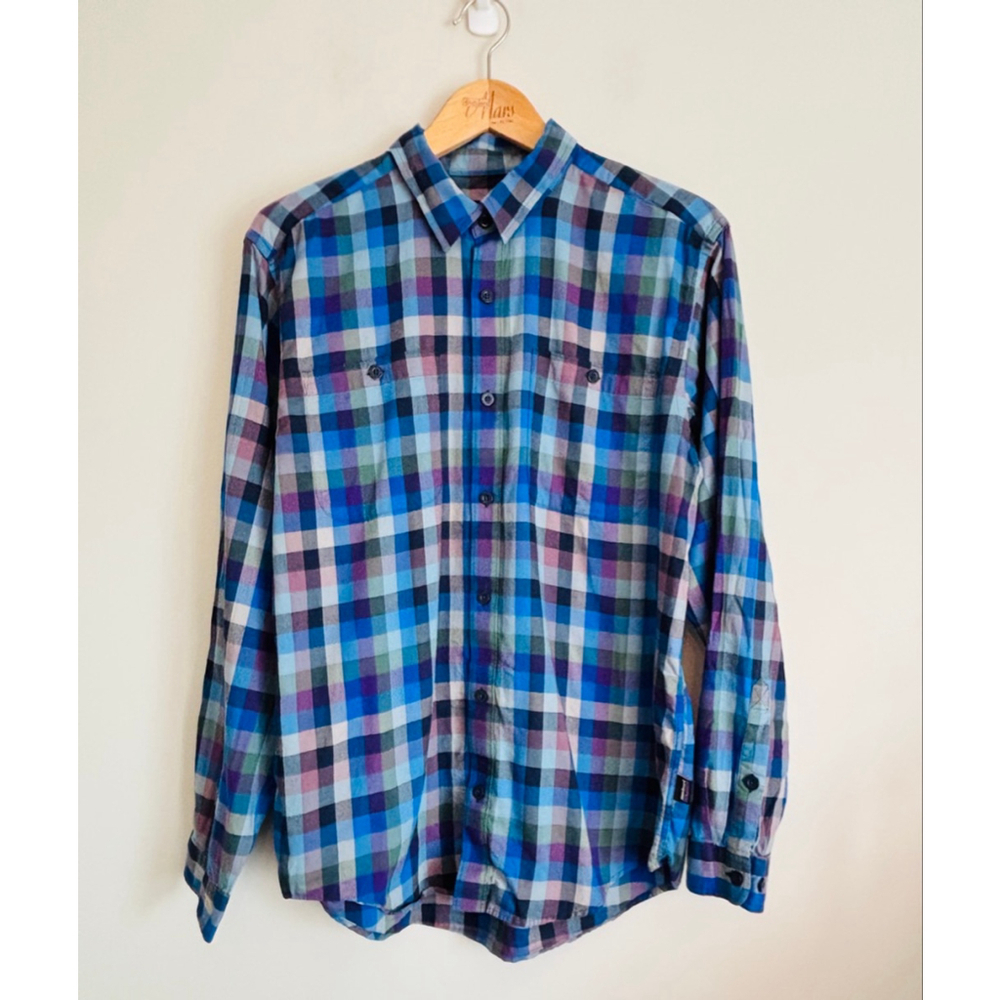 Patagonia Men's Plaid Button Down Shirt Blue Purple M